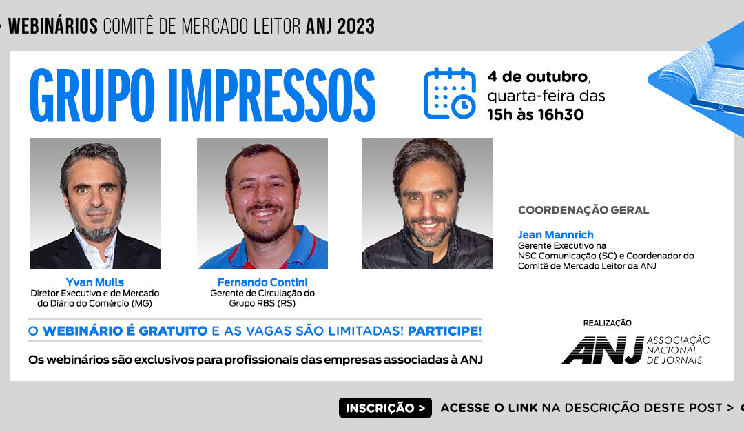 Última chance para participar da série de webinários técnicos do Comitê Mercado Leitor da ANJ