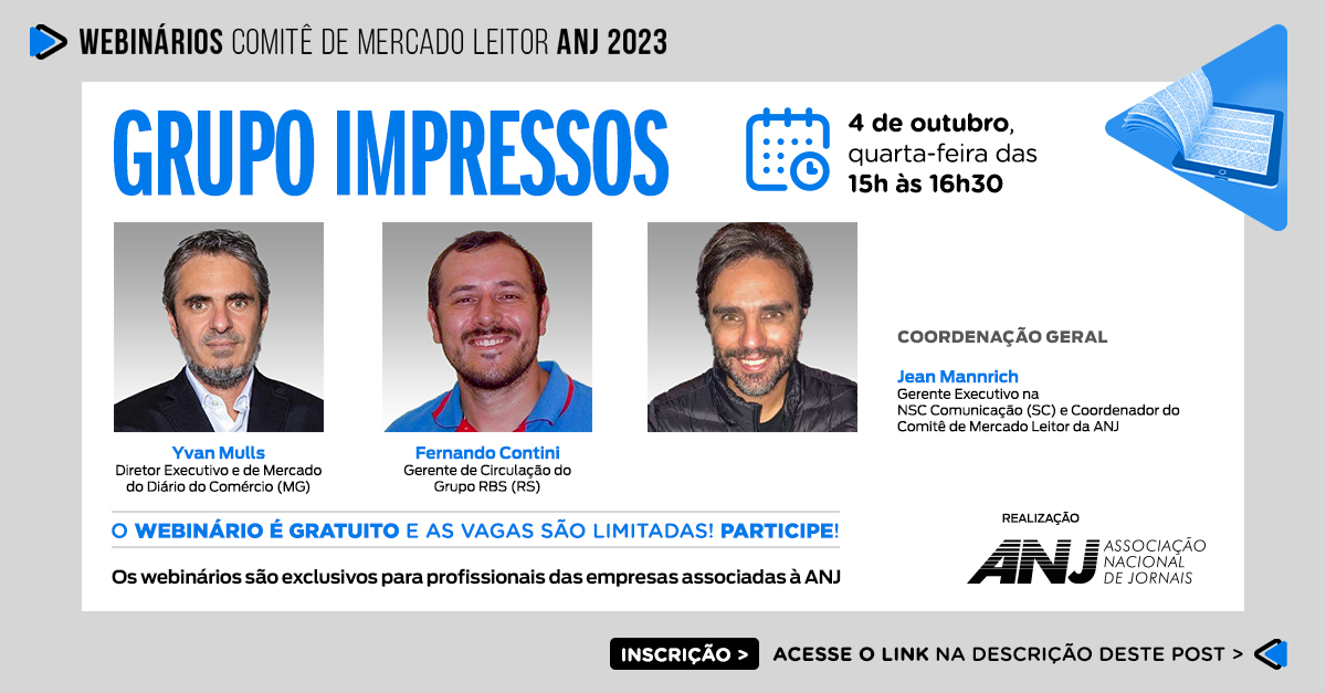 Última chance para participar da série de webinários técnicos do Comitê Mercado Leitor da ANJ