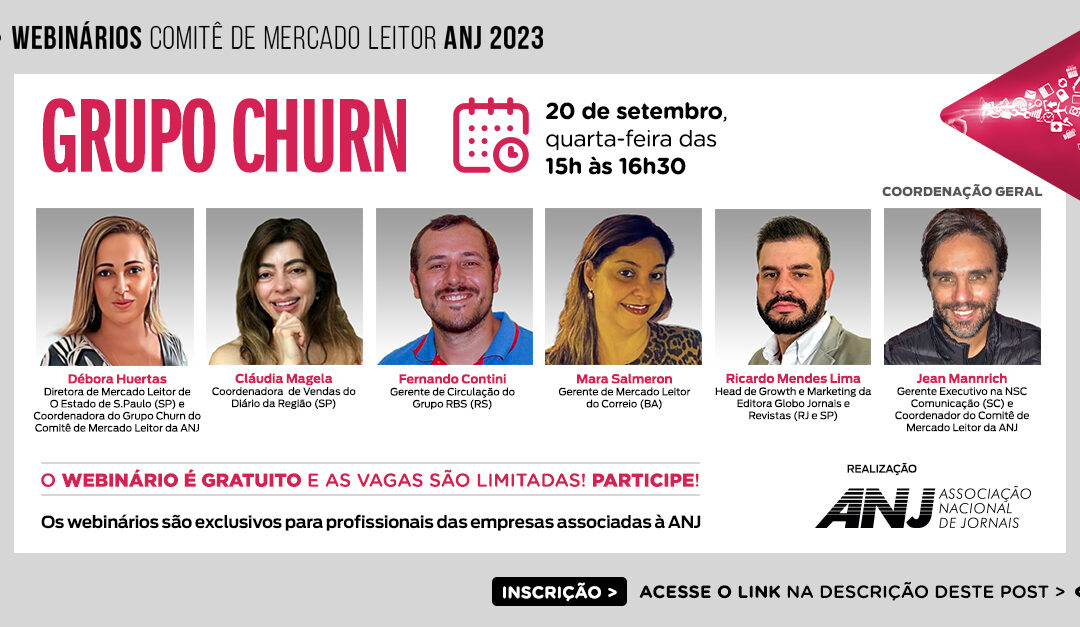 Churn é o tema da próxima sessão dos Webinários Técnicos da ANJ