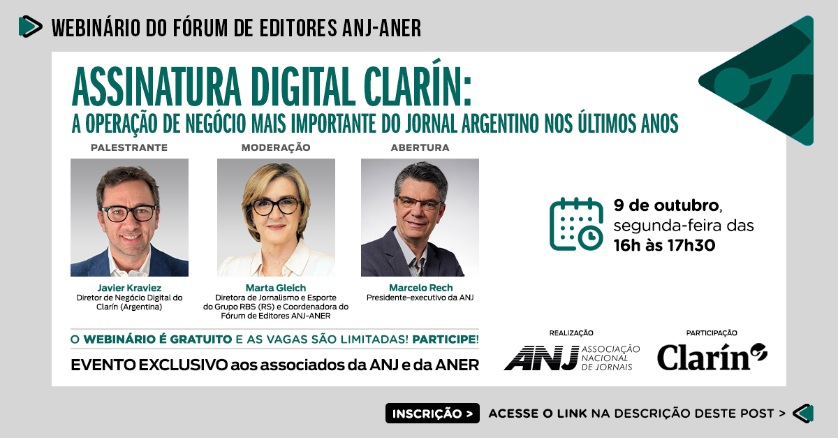 Premiado modelo de assinaturas digitais do Clarín é tema de webinário da ANJ e ANER