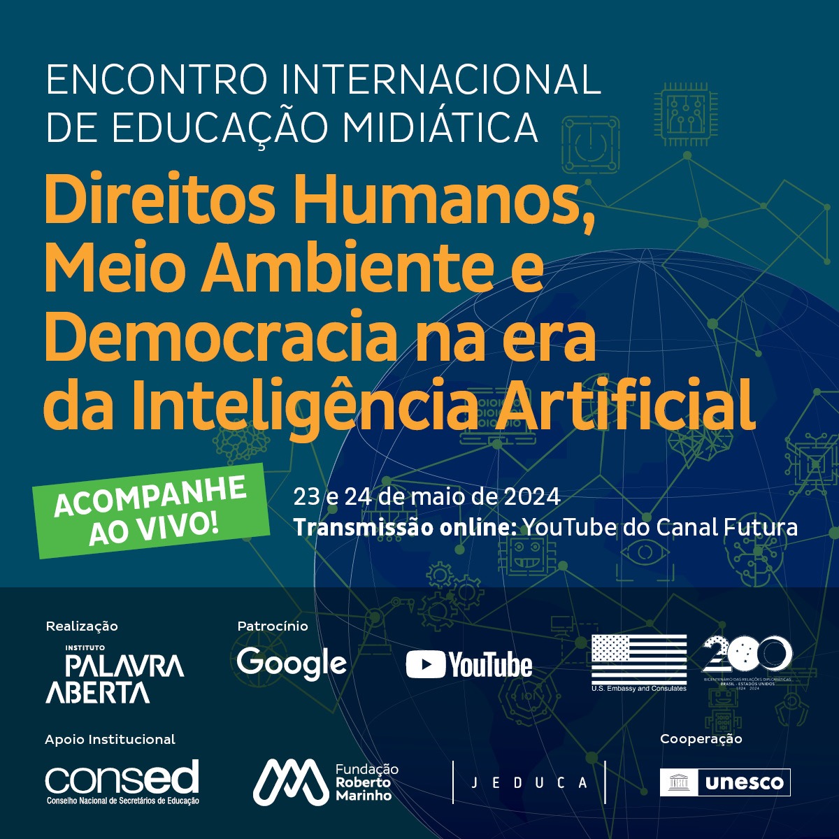 Encontro Internacional de Educação Midiática debate direitos humanos, meio ambiente e democracia na era da inteligência artificial