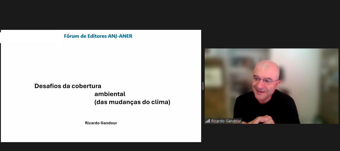 Crise do clima: redações devem ter metas qualitativas, sugere Ricardo Gandour em conversa com o Fórum de Editores da ANJ-Aner 